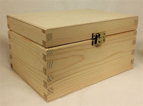 pine and steel box|large pine box with lid.